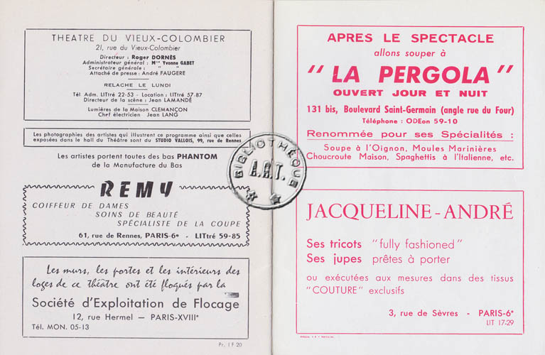 Les programmes de Théatre de l\
